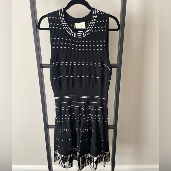 Kate Spade Black and White Patterned Midi Dress - Picture 1 of 4